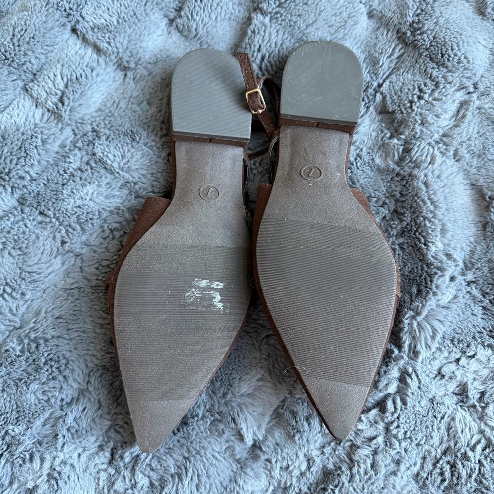 Twiggy Multi Buckle Mini Heel Flats with Memory Foam Insole - A New Day™ Brown 7 - Picture 8 of 10